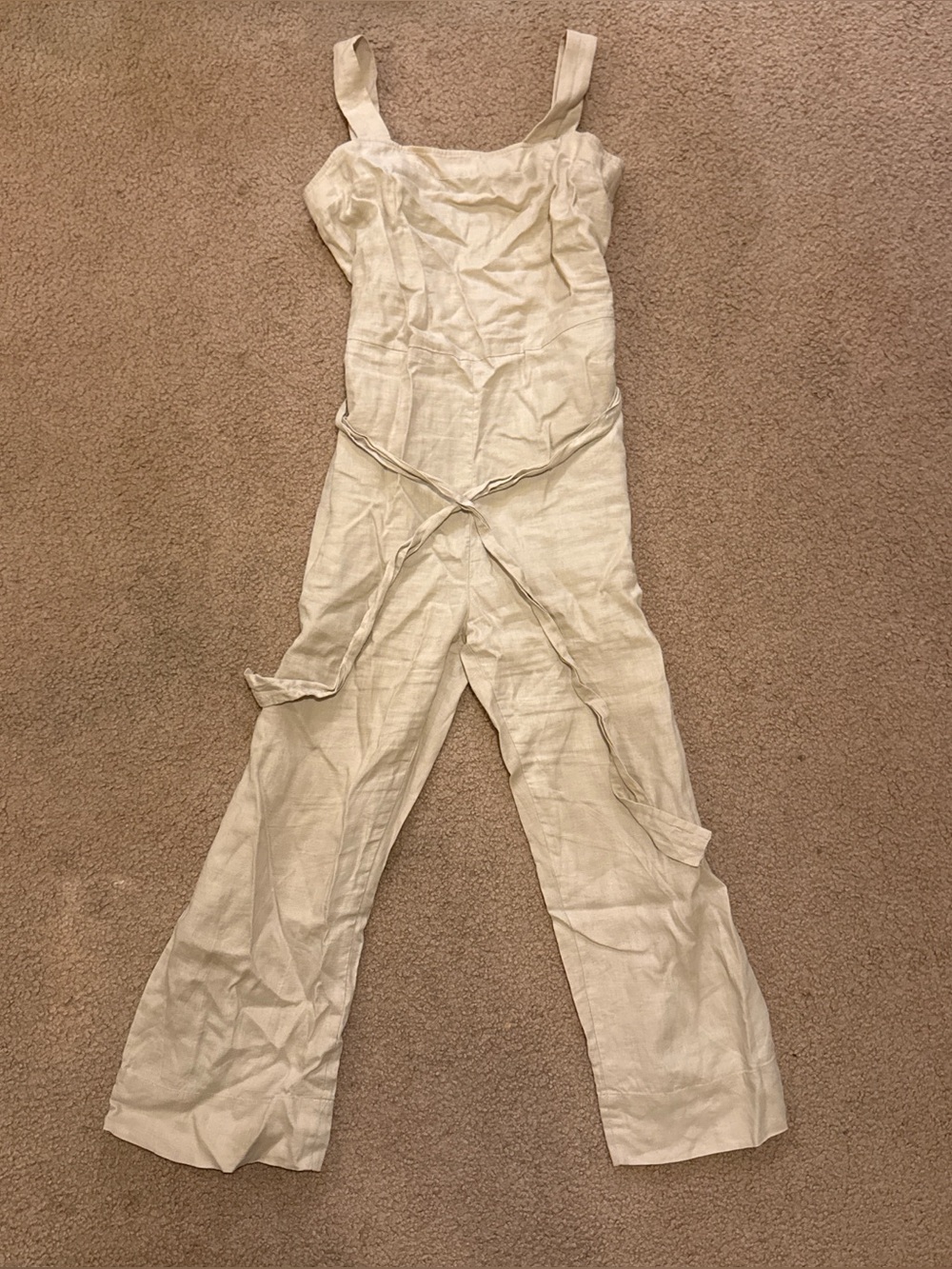 Quince 100% Linen Square Neck Jumpsuit